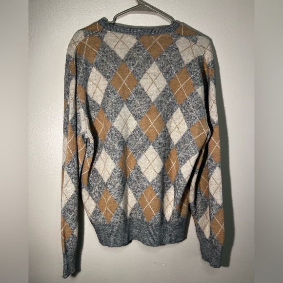 Janzten Womens Size Large Argyle Pullover V Neck Sweater - Picture 4 of 4